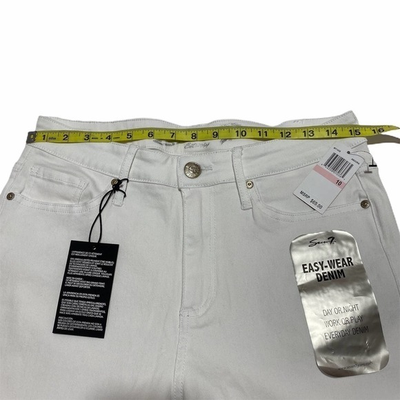WHITE Seven 7 Slim Straight Rolled Cuff Jeans - Picture 3 of 12